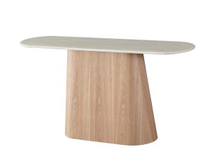 Veneer Dining Table with Travertine Marble Top