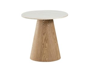 Veneer Side Table with Travertine Marble Top